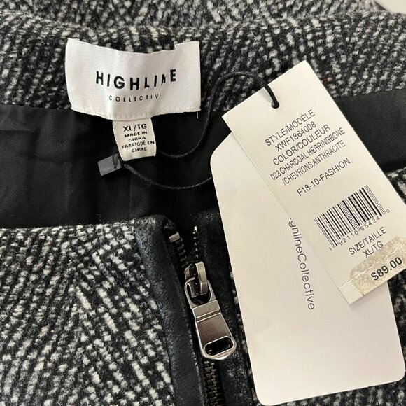 Highline Collective Women's Charcoal Herringbone Skirt - Size XL - NWT $89 - Picture 2 of 4